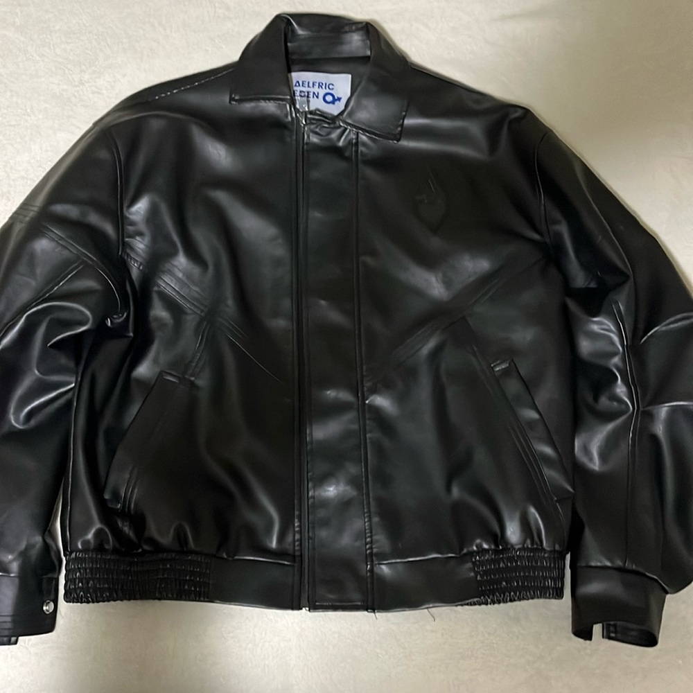 Aelfric Eden Zip Up Ruched Leather Jacket